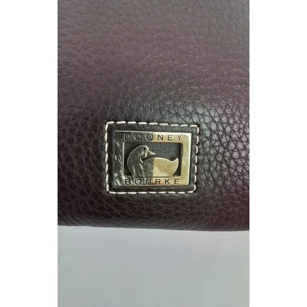 Dooney & Bourke Crossbody Leather Bag Brown + Gold Triple Zip Vintage #J3584
